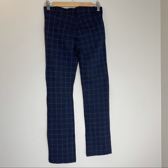 Betabrand Classic Straight Dress Yoga Pants Navy Columbia Check Size S Petite - Picture 6 of 9